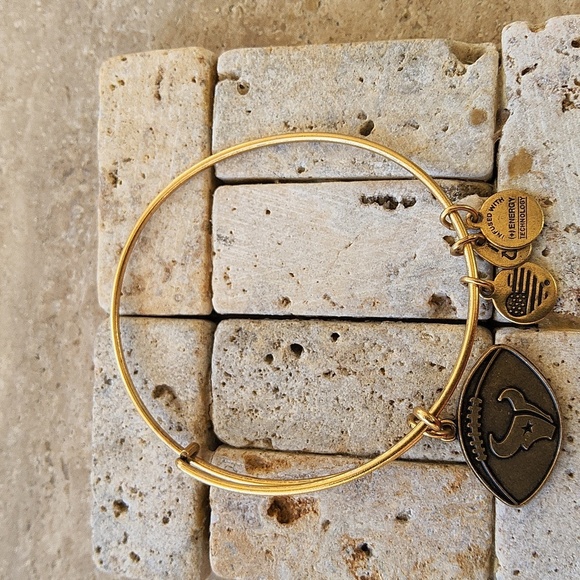 Alex and Ani gold NFL Houston Texans bracelet with charms - Picture 3 of 5